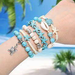 Ozean-Thema DIY synthetische türkisfarbene Perlen Schmuckherstellungs-Kits&nbsp;DIY-HY0002-08