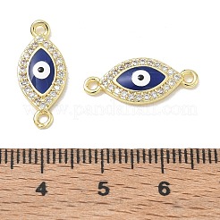 Ciondoli connettore in ottone con micro pavé di zirconi chiari&nbsp;CU-CBA6305-12G-C