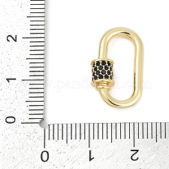 Moschettone a vite con micro pavé di zirconi cubici in ottone ovale&nbsp;KK-G522-47G-02