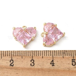 Pendenti in zirconi cubici trasparenti in micro pavè di ottone&nbsp;KK-Q031-42G-02