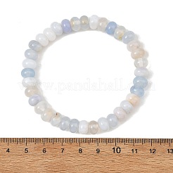 Bracelets extensibles en perles rondelles d'agate rubanée naturelle de 8 mm (teintes et chauffées).&nbsp;BJEW-JB14424