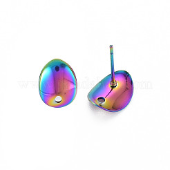 Regenbogenfarbene Ohrstecker aus 304 Edelstahl&nbsp;STAS-N098-020