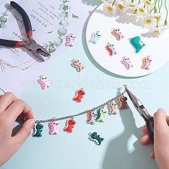 24 Stück Dinosaurier Charms Anhänger Tierform Harz Charm bunter Dinosaurier Anhänger für Schmuck Halskette Armband Ohrring Basteln&nbsp;JX318A