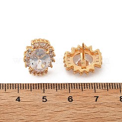 Pendientes de latón ovalado con micro pavé de circonitas cúbicas para mujer&nbsp;EJEW-G428-27G