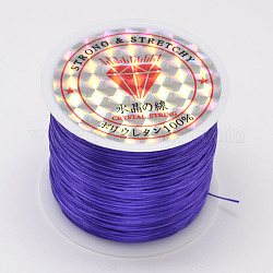 Cuerda de cristal elástica plana, Hilo de cuentas elástico, para hacer la pulsera elástica, Violeta Azul, 0.8mm, alrededor de 54.68 yarda (50 m) / rollo