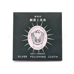 Tessuto in pelle scamosciata lucidante argento, panno per la pulizia dei gioielli, 925 detergente anti-appannamento per argento sterling, colore casuale, 7.7~8.3x8x0.044cm