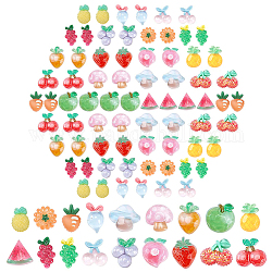 CREATCABIN 90Pcs 18 Style Resin Cabochons, Mixed Shapes, Mixed Color, 5pcs/style