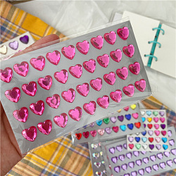 Пластиковые самоклеящиеся наклейки со стразами, Водонепроницаемые блестящие наклейки с гранеными сердечками и кристаллами для декоративных подарков на вечеринке, детская художественная поделка, красно-фиолетовые, 75x150 мм