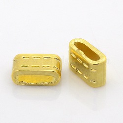 Nickel Free Alloy Slide Charms, Oval, Golden, 15x9x6mm, Hole: 3x11mm