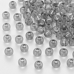 Perline acrilico trasparente, tondo, grigio scuro, 8x7mm, Foro: 2 mm
