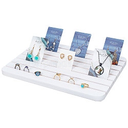 Supporti per display per orecchini in legno rettangolari a 7 slot, porta gioielli per riporre gli orecchini, bianco, 23.5x33.5x1.8cm, fessura: 0.45 cm