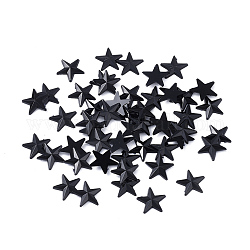 Cabochons de strass à dos plat en acrylique, facette, dos plat, étoiles du nord, noir, 10x1.5mm
