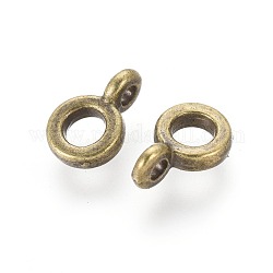 Ganci di sitle tibetano, perline bail, rondelle, bronzo antico, senza piombo & nichel, 6.5x2mm, Foro: 2 mm, diametro interno: 3mm