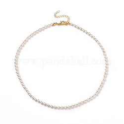 Colliers de perles d'imitation acrylique avec perles de rocaille en verre pour femmes, blanc crème, 15.94 pouce (40.5 cm)