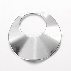 Плоские круглые подвески 201 из нержавеющей стали, цвет нержавеющей стали, 27x1.5 мм, отверстие : 13 мм