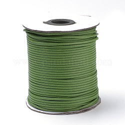 Cordones trenzados de poliéster encerados coreanos, verde oliva, 0.5mm, aproximamente 160 yardas / rodillo