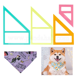 Acrylic Quilting Template for Pet Bandana, Cutting Stencils, Sewing Tools, Trapezoid, Mixed Color, 52~115x32~75x2.5mm, 4pcs/set