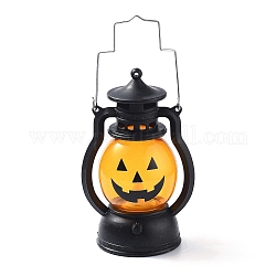 Plastic Portable Oil Lamp, Pumpkin Lantern, for Halloween Party Decoration, Halloween Themed Pattern, 124x76x54mm