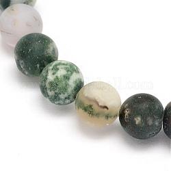 Albero naturale agata agata smerigliato perle della pietra preziosa rotonda fili, 10mm, Foro: 1 mm, circa 38pcs/filo, 15.5 pollice