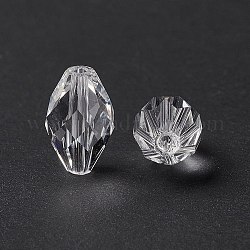 Perles d'imitation cristal autrichien, grade AAA, facette, Toupie, clair, 6x9.5mm, Trou: 0.7~0.9mm