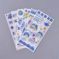 Planner Stickers, Decorative Sticker, for Scrapbooking, Calendars, DIY Crafts, Album, Starry Sky Pattern, 16.1x8x0.01cm, 6sheets/set
