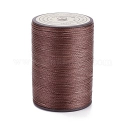 フラットワックスポリエステル糸ストリング  マイクロマクラメコード  革縫い用  ブラウン  0.8~0.9x0.3mm  約109.36ヤード（100m）/ロール