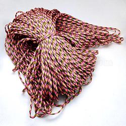 7 núcleo interior cuerdas de poliéster y spandex, para hacer pulseras de cuerda, color de rosa caliente, 4mm, alrededor de 109.36 yarda (100 m) / paquete, 420~500g / bundle