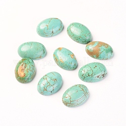 Natural Magnesite Cabochons, Dyed, Oval, Turquoise, 18x13x6mm