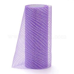 Glitter Deco Mesh Ribbons, Tulle Fabric, for Wedding Party Decoration, Skirts Decoration Making, Violet, 5.9 inch(15cm),  10yards/roll