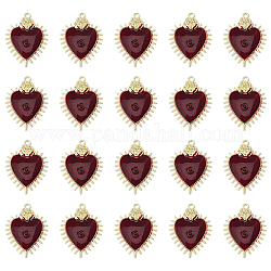 DICOSMETIC 20Pcs Heart with Rose Charms Enamel Heart Eye Pendants Red Heart Eye Pendants Flatback Eye Charms Double-Sided Evil Eye Charms Alloy Pendants for Jewelry Making, Hole: 1.7mm