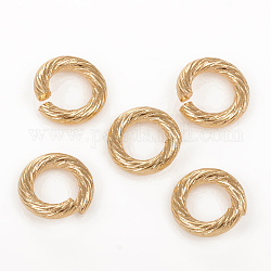 304 anillo de salto de acero inoxidable, anillos del salto abiertos, dorado, 10x2mm, diámetro interior: 6 mm, 12 calibre