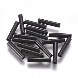 304 perline tubo in acciaio inox, elettroforesi nera, 15x3mm, Foro: 2 mm