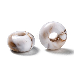 Undurchsichtige Acrylperlen aus Edelsteinimitat, Großloch perlen, Rondell, Kamel, 14x8 mm, Bohrung: 5 mm, etwa: 520 Stk. / 500 g