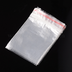 Sacchetti con chiusura a zip in plastica, sacchetti per imballaggio risigillabili, guarnizione superiore, rettangolo, chiaro, 15x10cm, spessore unilaterale: 0.9 mil (0.025 mm)
