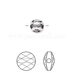 (vente de stock pour les fêtes)perles de cristal autrichien, 5052, passions de cristal, mini-ronde à facettes, 001 nuit argent sini_crystal, 6x3mm, Trou: 1mm