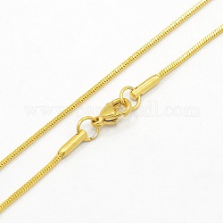 Frauen 304 Edelstahl Schlangenkette Halsketten, mit Karabiner verschlüsse, golden, 17.7 Zoll (45 cm)