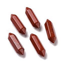 Natürliche rote Jaspis Perlen, Heilsteine, Reiki-Energieausgleichs-Meditationstherapiestab, kein Loch, facettiert, doppelter Endpunkt, 22~23x6x6 mm