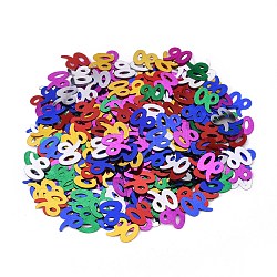 90 Confetti, 90th Birthday Decorations, for Birthday Table Decor Party Favors, Mixed Color, 10.4x11.3x0.2mm, about 1200pcs/bag