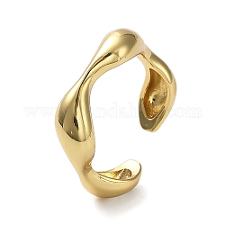 Латунные кольца с открытыми манжетами для женщин, без свинца и без кадмия, долговечный, реальный 18k позолоченный, размер США 6 3/4 (17.1 мм)