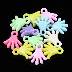 Opaque Acrylic Beads, Hand, Mixed Color, 17x15x6mm, Hole: 2mm, about 1000pcs/500g