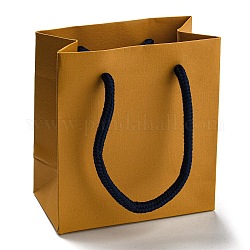 Papier Geschenk-Taschen, Rechteckige Einkaufstaschen, Hochzeitsgeschenktüten mit Griffen, orange, Falte: 12x10.9x0.25cm, Entfalten: 12x10.9x6cm