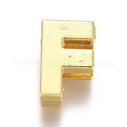 Alloy Slide Charms, Letter F, 12.5x8x4mm, Hole: 1.5x8mm