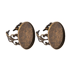 Manschette Messing Filigrane Ringkomponenten, Pad-Ring Basen, für antike Ringe machen, Antik Bronze, 18x25 mm, Innendurchmesser: 18 mm