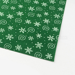 El patrón de copo de nieve y hélice imprimió fieltro de aguja de bordado de tela no tejida para manualidades diy, verde, 30x30x0.1 cm, 50 unidades / bolsa