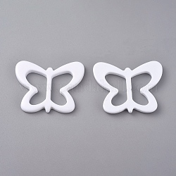 Resin Buckle Clasps, For Webbing, Strapping Bags, Garment Accessories, Butterfly, White, 44.5x55.5x5mm, Hole: 16x25mm