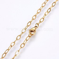 304 Edelstahl-Kabelketten Halsketten, mit Karabiner verschlüsse, golden, 17.7 Zoll (45 cm), 2.8x0.6 mm, Link: 5x2.8x0.6 mm