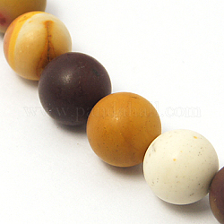 Chapelets de perles en mokaite naturel, mat, ronde, colorées, environ 8 mm de diamètre, Trou: 1mm, Environ 46 pcs/chapelet, 15.3 pouce