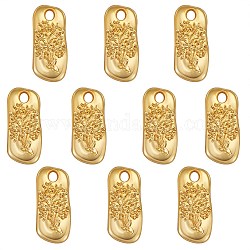 10Pcs Brass Pendants, Long-Lasting Plated, Oval with Tree & Word Dream, Real 18K Gold Plated, 29x13x2mm, Hole: 4mm
