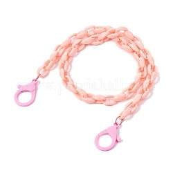 Personalized Acrylic Cable Chain Necklaces, Eyeglass Chains, Handbag Chains, with Plastic Lobster Claw Clasps, Light Salmon, 24.33 inch(61.8cm)