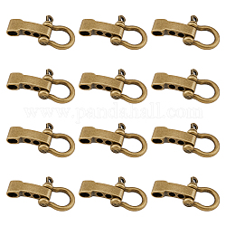SUPERFINDINGS 12Pcs Tibetan Style Alloy D-Ring Anchor Shackle Clasps, for Bracelet Making, Antique Bronze, 38x26.5x8.5mm, Hole: 8x5mm and 5mm